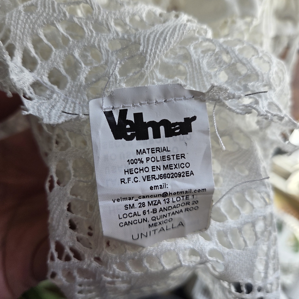 White Lace Kimono Style Draw String Cover-Up - Picture 4 of 5